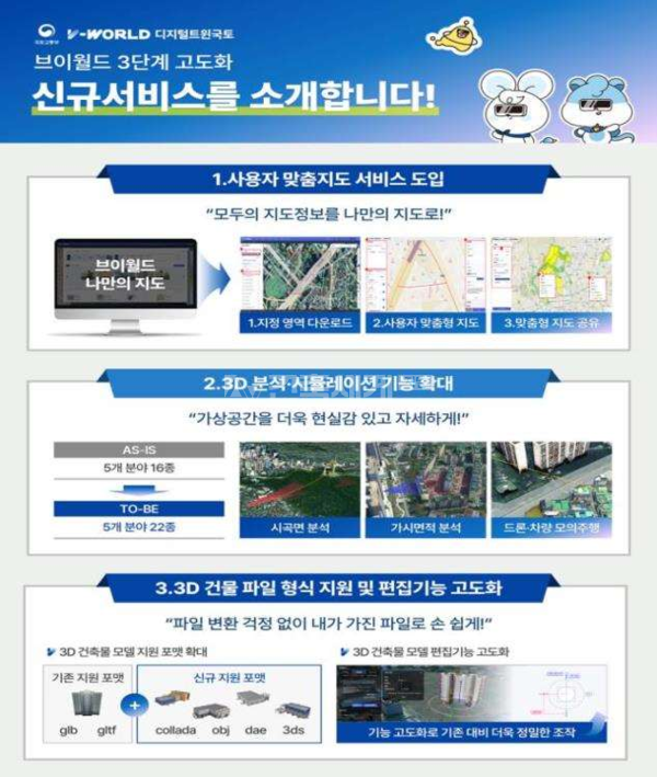 16일부터 맞춤지도 브이월드 3단계 서비스 시작